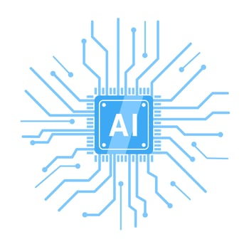 Illustration of artificial intelligence, neural networks vector