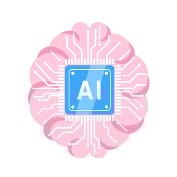 Illustration of artificial intelligence, neural networks in flat style. vector