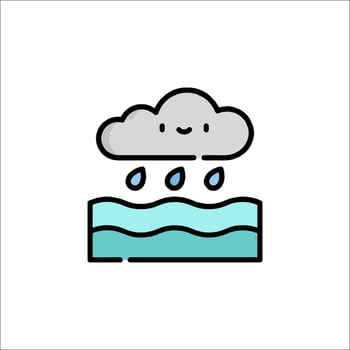 Rainy day icon, illustration, flat design, flat design, illustration, flat design vector