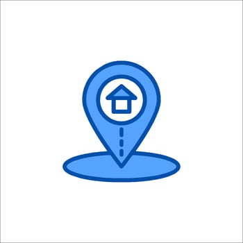 A map pointer with a house icon vector