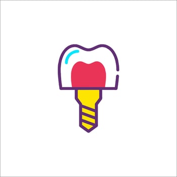 Dental implant icon illustration vector