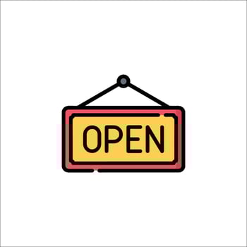 Open sign icon illustration vector