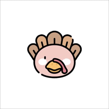 A cartoon turkey with a tongue sticking out vector