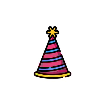 A birthday hat icon on a white background vector