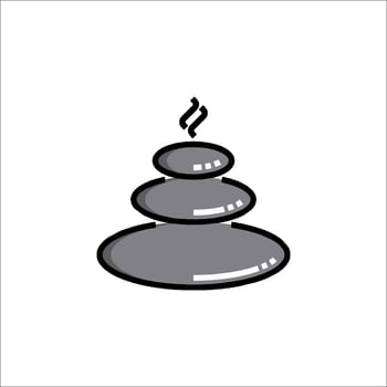 A black and white illustration of a stone stack vector
