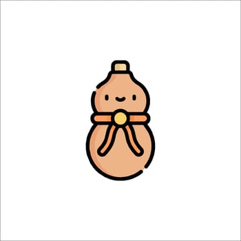 A cute little doll with a bow on its head vector