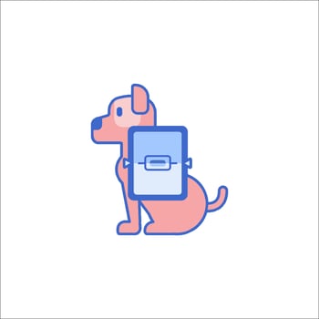 A dog with a backpack on its back vector