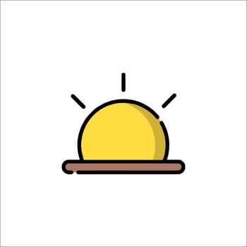 Sun icon, flat design, illustration vector