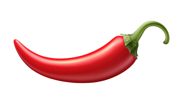 Isolated Hot Pepper with Pointed Tip png