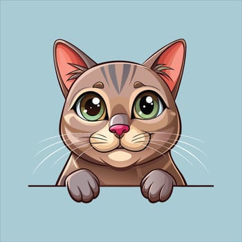 Burmilla Cat Peeking Clipart vector