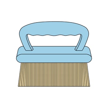 kids drawing illustration cleaning floor brush cartoon isolated vector