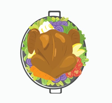 Turkey Thanksgiving Dish vector
