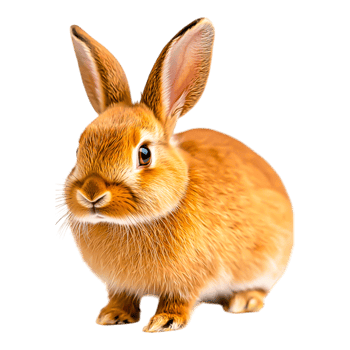 Adorable fluffy rabbit sitting on soft grass in bright sunlight png