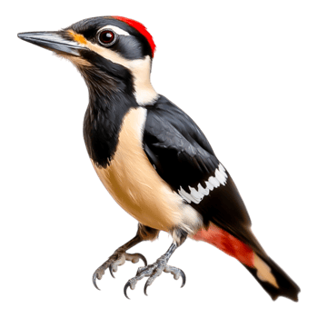 Colorful woodpecker perched on a branch in natural habitat png
