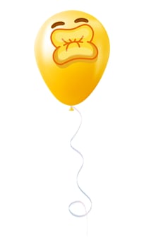 Emoji balloon with kissing face with laughing eyes Yellow emoji smile vector