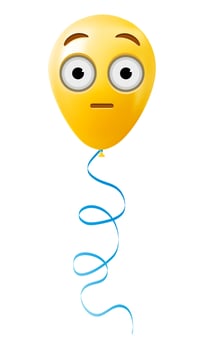 Emoji balloon with flushed face Yellow emoji smile vector
