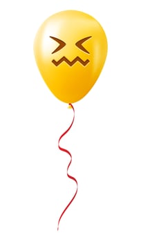 Emoji balloon with expression of shame face Yellow emoji smile vector