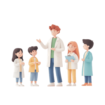 A group of diverse children learning from a teacher in a classroom setting. png