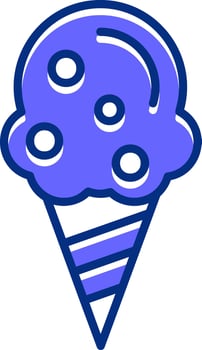 Ice cream cone Filled Slip Style Icon vector