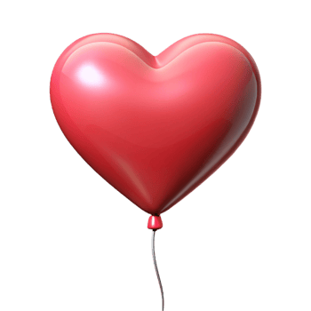 red heart shape balloon png