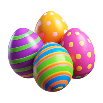 vibrant easter eggs isolated png
