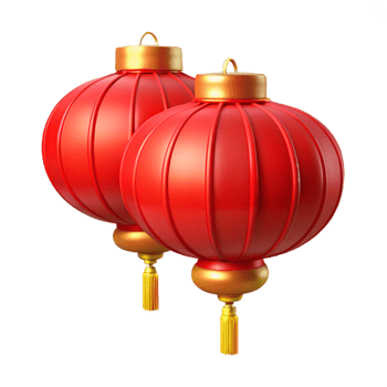 Chinese new year red lanterns png