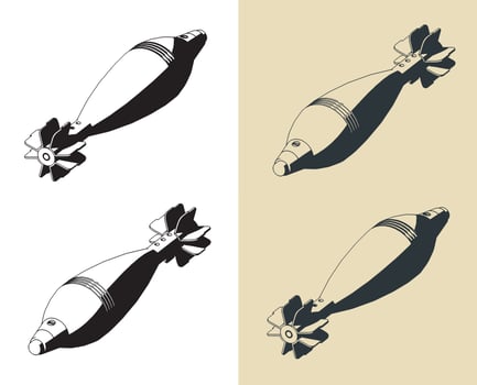 Mortar shell illustrations vector