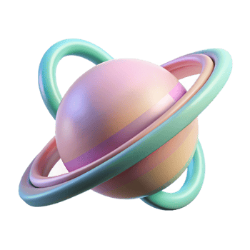 Pastel Planet 3D Render png