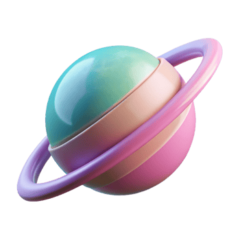 Pastel Planet 3D Render png