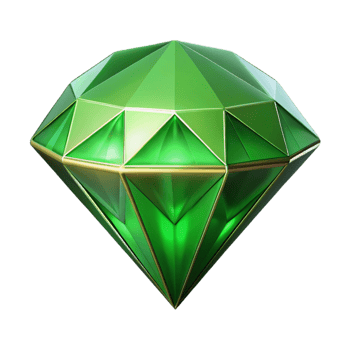 3D Render Green Gemstone png