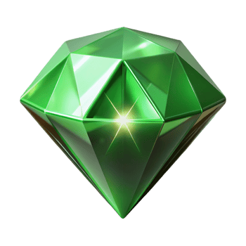 3D Render Green Gemstone Illustration png