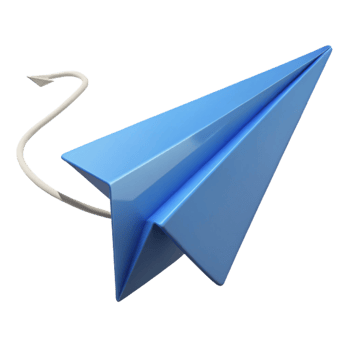 3D Render Blue Paper Airplane Illustration png