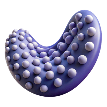 Abstract 3D Render of a Purple Bumpy Shape png
