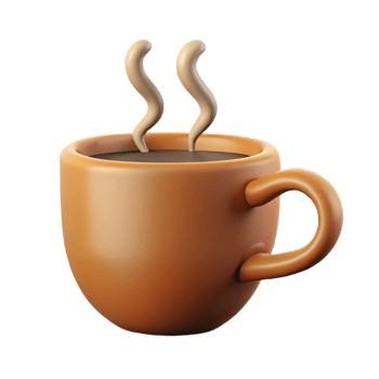 3D Illustration Steaming Coffee Mug png