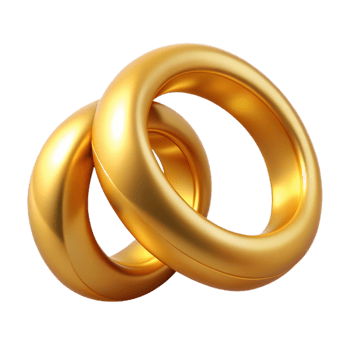 Golden Rings 3D Illustration png