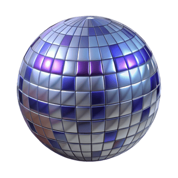 3D Render of a Shiny Disco Ball png