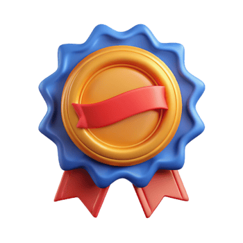3D Render Gold Award Badge Illustration png