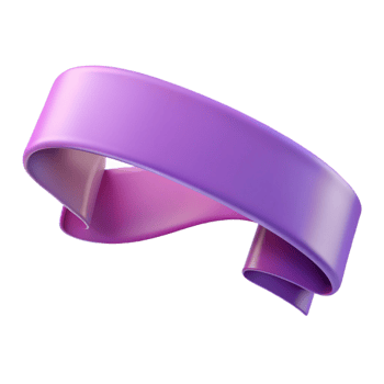 Purple Isometric Ribbon Illustration png
