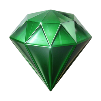 Isometric Render Green Gemstone Illustration png