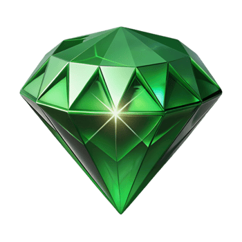 3D Render Green Gemstone Illustration png