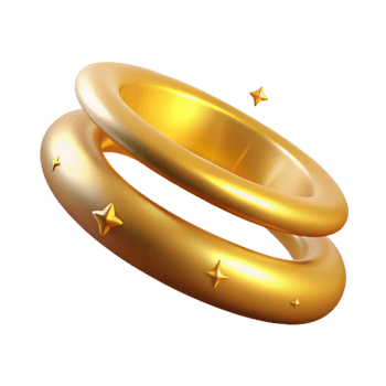 Golden Rings Isometric Illustration png