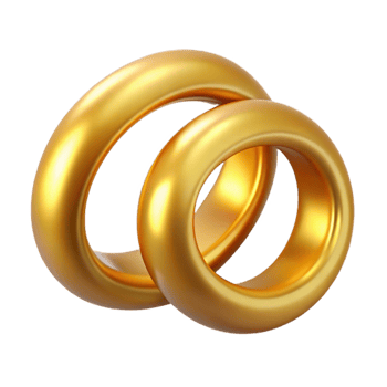 Golden Rings 3D Illustration png