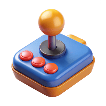 3D Render Retro Joystick Illustration png