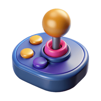3D Render Retro Joystick Illustration png