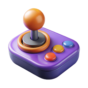 3D Render Retro Joystick Illustration png