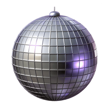 3D Render Silver Disco Ball png