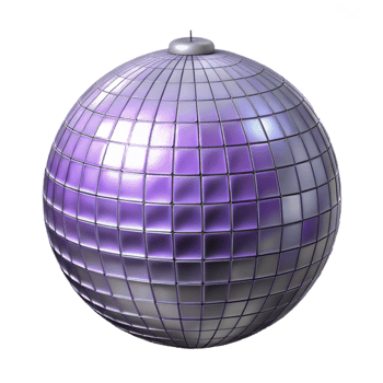 Purple Disco Ball 3D Render png