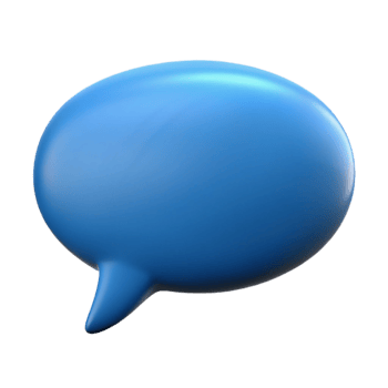 3D Blue Speech Bubble Graphic png