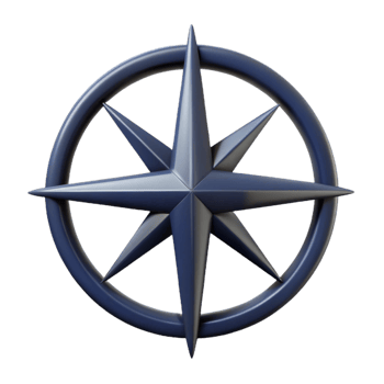3D Star Compass Illustration png