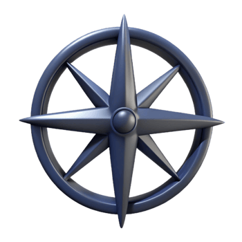3D Compass Rose Illustration png